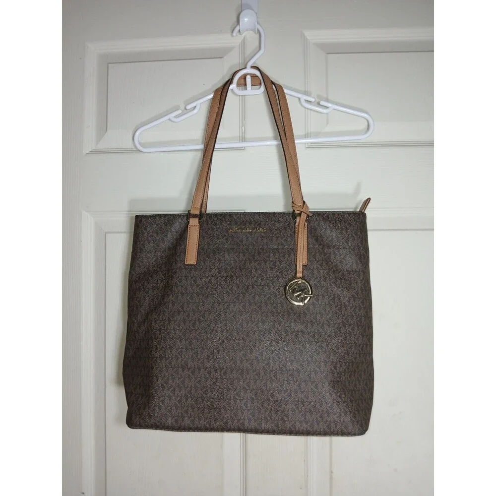 Michael Kors Brown Logo Tote Shoulder Bag